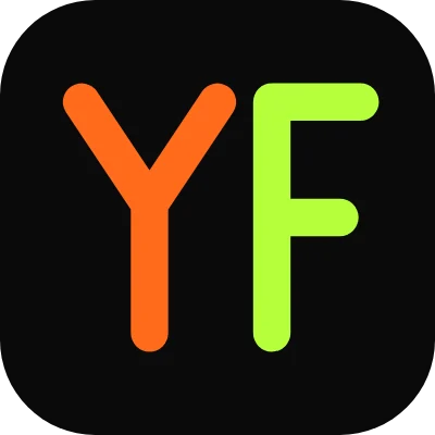 Logo de Youssef Fit : les initiales YF en orange et vert néon
