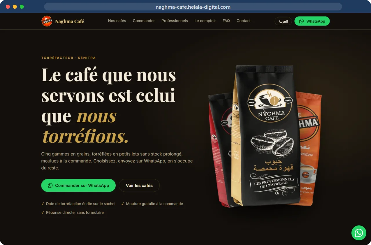 Naghma Café — réalisation Helala Digital
