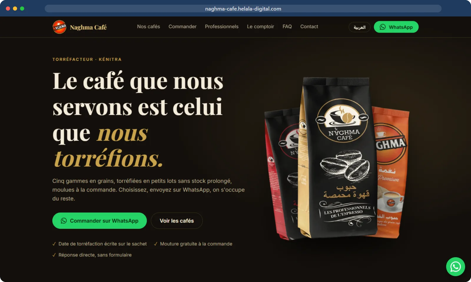 Naghma Café — réalisation Helala Digital